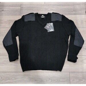 LAW PRO V NECK SWEATER by QUARTERMASTER SW020  COMMANDO    2XLARGE BLACK